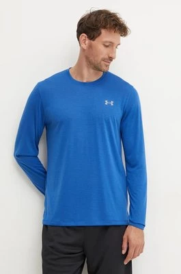 Under Armour longsleeve do biegania Streaker kolor niebieski gładki