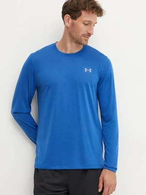 Under Armour longsleeve do biegania Streaker kolor niebieski gładki