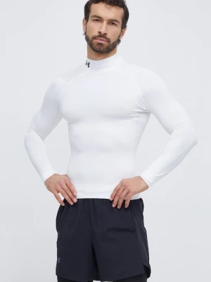 Under Armour longsleeve treningowy ColdGear Compression kolor biały gładki