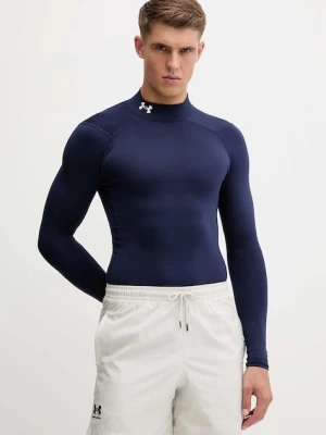 Under Armour longsleeve treningowy ColdGear Compression kolor granatowy gładki