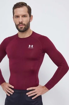 Under Armour longsleeve treningowy kolor bordowy gładki 1361524