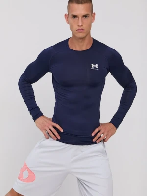 Under Armour longsleeve treningowy kolor granatowy gładki 1361524