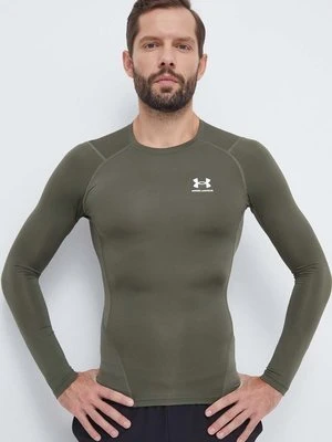 Under Armour longsleeve treningowy kolor zielony gładki 1361524