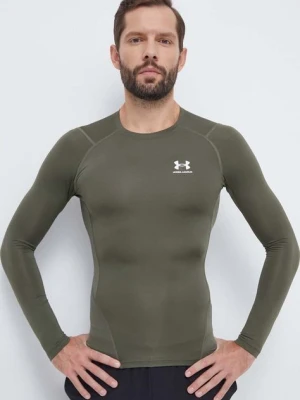 Under Armour longsleeve treningowy kolor zielony gładki 1361524