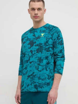 Under Armour longsleeve treningowy Project Rock kolor niebieski wzorzysty 1383218