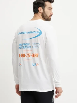 Under Armour longsleeve treningowy Workwear Logo kolor biały z nadrukiem 1390167