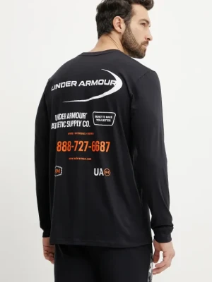 Under Armour longsleeve treningowy Workwear Logo kolor czarny z nadrukiem 1390167