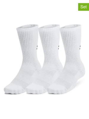 Under Armour Skarpety sportowe (3 pary) "Crew" w kolorze białym rozmiar: S