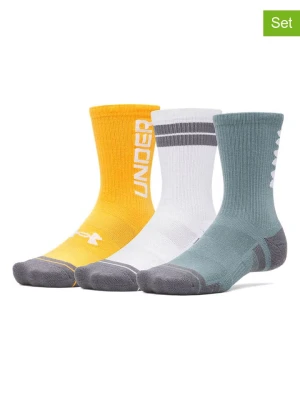 Under Armour Skarpety sportowe (3 pary) "Perf tech" w kolorze miętowym, żółtym i białym rozmiar: XL