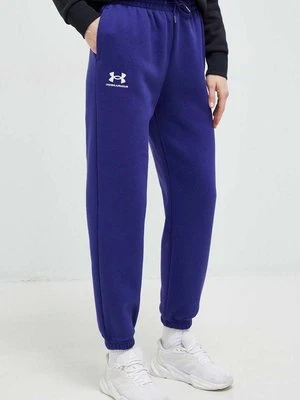 Under Armour spodnie dresowe damskie kolor granatowy gładkie 1373034