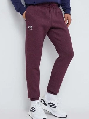 Under Armour spodnie dresowe kolor bordowy gładkie 1373882