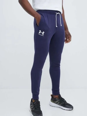 Under Armour spodnie dresowe kolor granatowy z nadrukiem 1380843