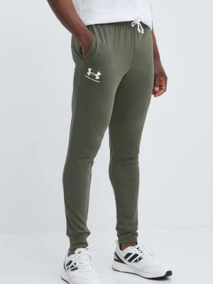 Under Armour spodnie dresowe kolor zielony z nadrukiem 1380843