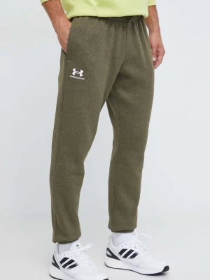 Under Armour spodnie dresowe męskie z bawełną Essential Fleece zielony