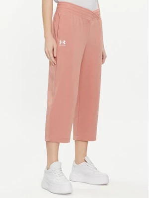 Under Armour Spodnie dresowe Ua Rival Terry Crop Wide Leg 1382737-696 Różowy Loose Fit