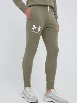 Under Armour spodnie męskie kolor zielony gładkie 1361642-001