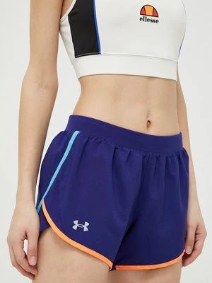 Under Armour szorty do biegania Fly-By 2.0 kolor granatowy medium waist