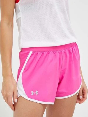 Under Armour szorty do biegania Fly-By 2.0 kolor różowy medium waist