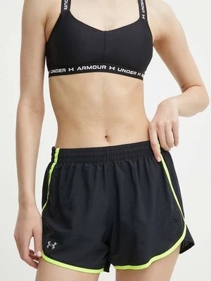 Under Armour szorty do biegania Fly By kolor czarny gładkie high waist