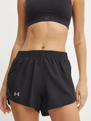 Under Armour szorty do biegania Fly By kolor czarny gładkie high waist
