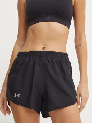 Under Armour szorty do biegania Fly By kolor czarny gładkie high waist