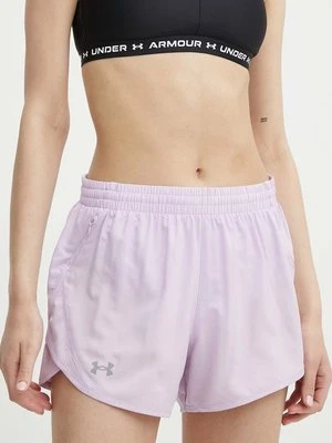 Under Armour szorty do biegania Fly By kolor fioletowy gładkie high waist