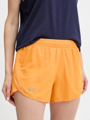 Under Armour szorty do biegania Fly By kolor pomarańczowy gładkie high waist 1382438