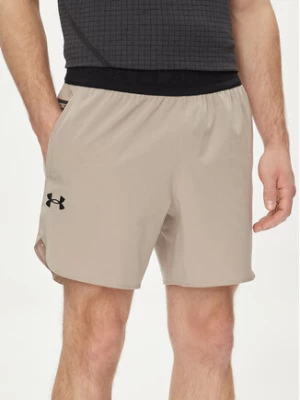 Under Armour Szorty sportowe Ua Peak Woven Shorts 1376782-203 Szary Fitted Fit