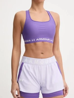 Under Armour szorty treningowe damskie kolor fioletowy z nadrukiem high waist