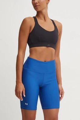 Under Armour szorty treningowe damskie kolor granatowy gładkie high waist