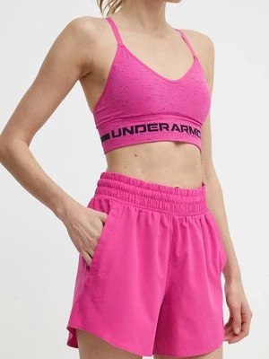 Under Armour szorty treningowe Flex kolor różowy gładkie high waist 1376933