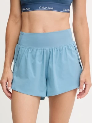 Under Armour szorty treningowe Flex kolor turkusowy gładkie high waist 1376936