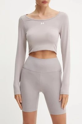 Under Armour szorty treningowe Meridian kolor fioletowy gładkie high waist 1382521