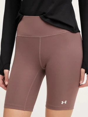 Under Armour szorty treningowe Motion damskie kolor brązowy gładkie medium waist 1388646