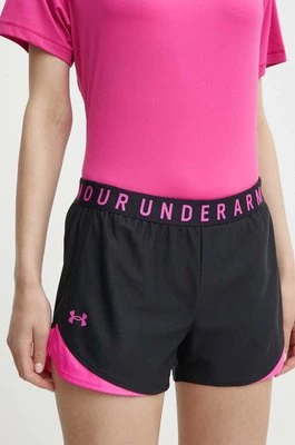 Under Armour szorty treningowe Play Up 3.0 kolor czarny z nadrukiem medium waist