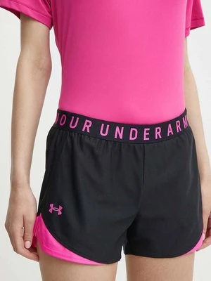 Under Armour szorty treningowe Play Up 3.0 kolor czarny z nadrukiem medium waist