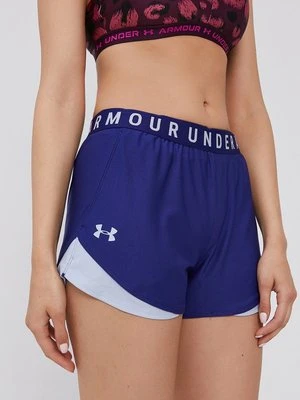 Under Armour szorty treningowe Play Up 3.0 kolor granatowy z nadrukiem medium waist 1344552