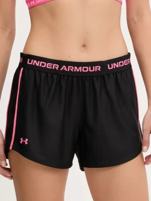 Under Armour szorty treningowe Tech Play kolor czarny z aplikacją medium waist 1389882
