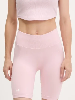 Under Armour szorty treningowe Train Seamless kolor różowy gładkie high waist 1379151