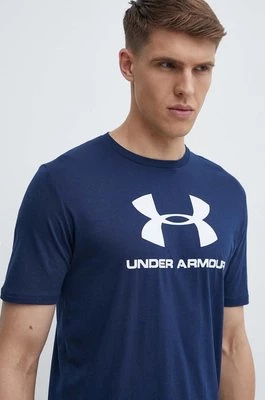 Under Armour T-shirt 1329590 kolor granatowy z nadrukiem 1329590-100