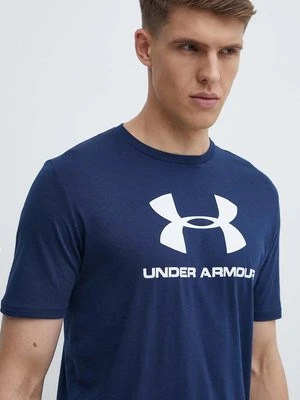 Under Armour T-shirt 1329590 kolor granatowy z nadrukiem 1329590-100