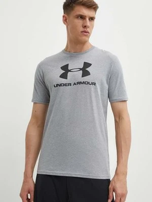 Under Armour T-shirt 1329590 kolor szary z nadrukiem 1329590-100