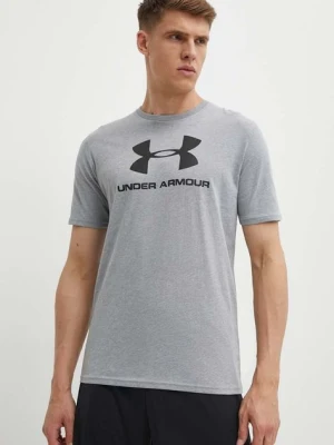 Under Armour T-shirt 1329590 kolor szary z nadrukiem 1329590-100