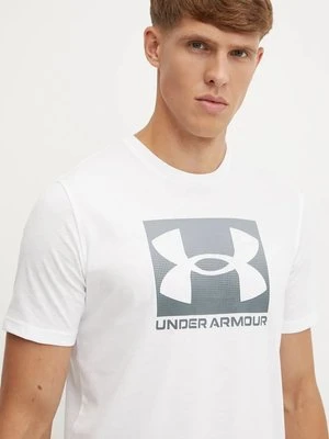 Under Armour t-shirt BOXED SPORTS UPDATED męski kolor biały z nadrukiem 1386793