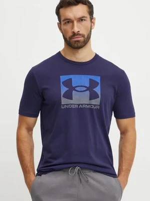 Under Armour t-shirt BOXED SPORTS UPDATED męski kolor granatowy z nadrukiem 1386793