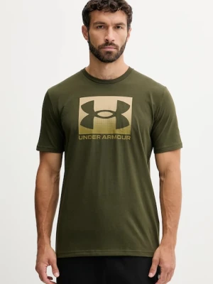 Under Armour t-shirt BOXED SPORTS UPDATED męski kolor zielony z nadrukiem 1386793