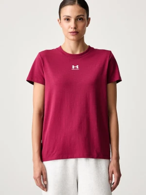 Under Armour T-shirt damski z bawełną Campus Core bordowy