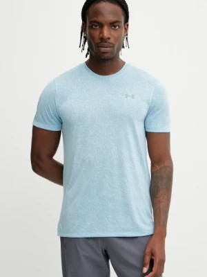 Under Armour t-shirt do biegania Launch Camo kolor niebieski gładki 1386681