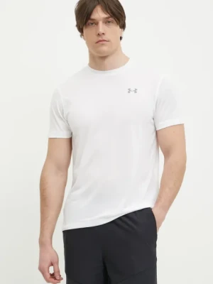Under Armour t-shirt do biegania Launch kolor biały gładki 1382582