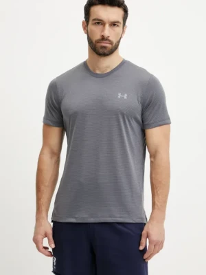 Under Armour t-shirt do biegania Launch kolor szary gładki 1382582